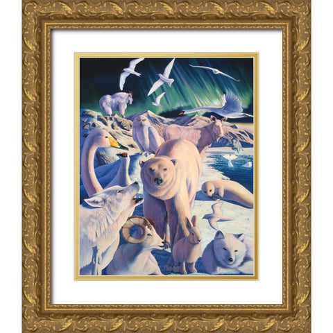 Arctic Mysteries Gold Ornate Wood Framed Art Print with Double Matting by Stevenson, Graeme