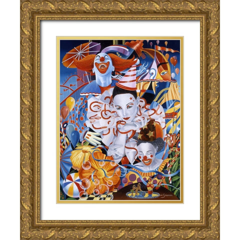 Be A Clown Gold Ornate Wood Framed Art Print with Double Matting by Stevenson, Graeme
