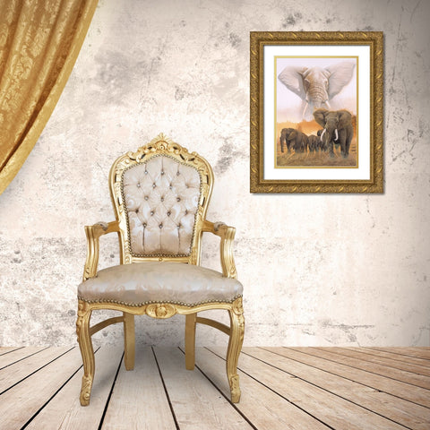 Confrontation Gold Ornate Wood Framed Art Print with Double Matting by Stevenson, Graeme