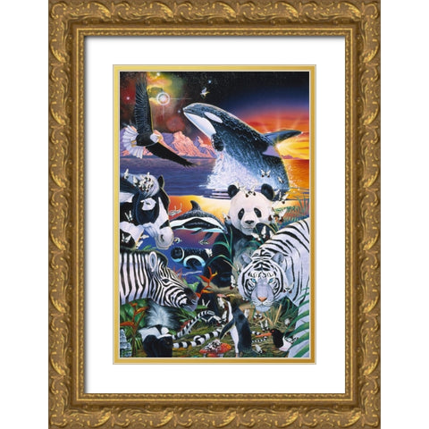 Ebony And Ivory Gold Ornate Wood Framed Art Print with Double Matting by Stevenson, Graeme