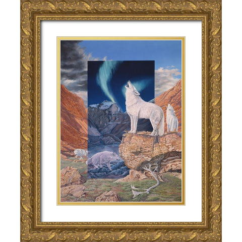Foot Steps in the Night Gold Ornate Wood Framed Art Print with Double Matting by Stevenson, Graeme