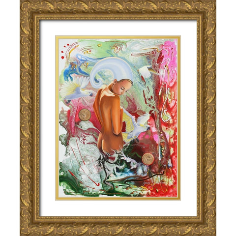 Life Begins Gold Ornate Wood Framed Art Print with Double Matting by Stevenson, Graeme