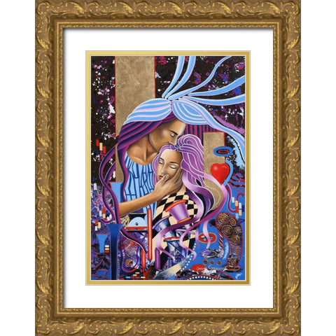 My Love Gold Ornate Wood Framed Art Print with Double Matting by Stevenson, Graeme