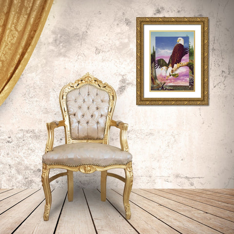 One With My Land Gold Ornate Wood Framed Art Print with Double Matting by Stevenson, Graeme