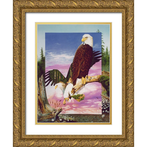 One With My Land Gold Ornate Wood Framed Art Print with Double Matting by Stevenson, Graeme