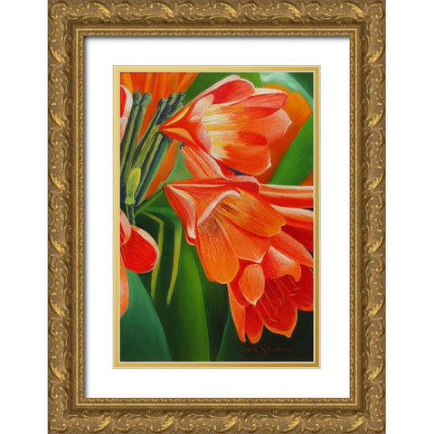 Orange 3 Gold Ornate Wood Framed Art Print with Double Matting by Stevenson, Graeme