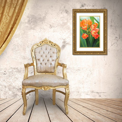 Orange Flower 2 Gold Ornate Wood Framed Art Print with Double Matting by Stevenson, Graeme