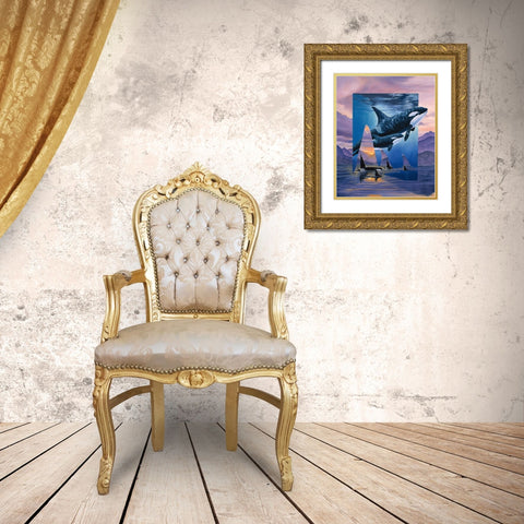 Orca Song Gold Ornate Wood Framed Art Print with Double Matting by Stevenson, Graeme