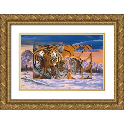 Siberian Sunset Gold Ornate Wood Framed Art Print with Double Matting by Stevenson, Graeme