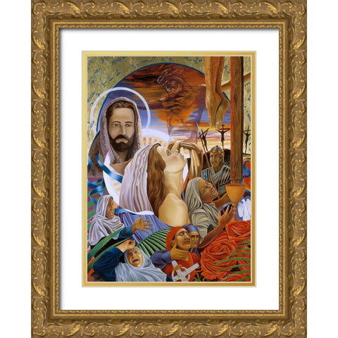 Sorrow Two Gold Ornate Wood Framed Art Print with Double Matting by Stevenson, Graeme
