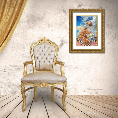 Sphenoid Evolution Gold Ornate Wood Framed Art Print with Double Matting by Stevenson, Graeme