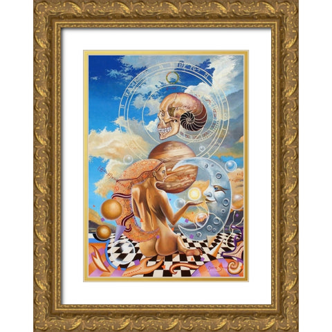 Sphenoid Evolution Gold Ornate Wood Framed Art Print with Double Matting by Stevenson, Graeme