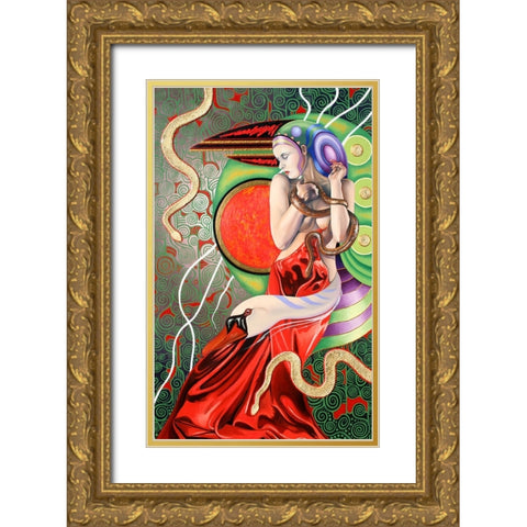 Temptation Of Eve 2 Gold Ornate Wood Framed Art Print with Double Matting by Stevenson, Graeme