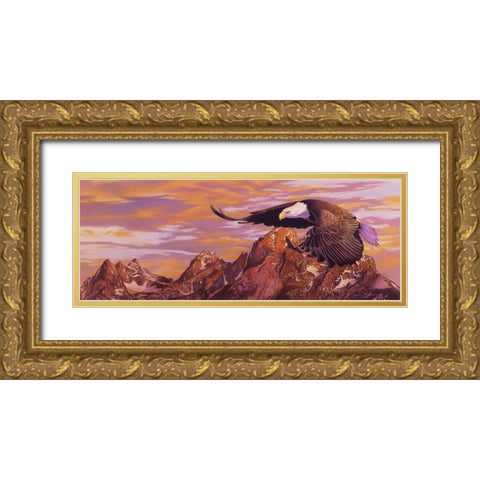 Teton Majesty Gold Ornate Wood Framed Art Print with Double Matting by Stevenson, Graeme