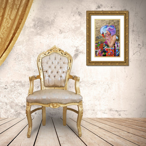 The Kiss Gold Ornate Wood Framed Art Print with Double Matting by Stevenson, Graeme