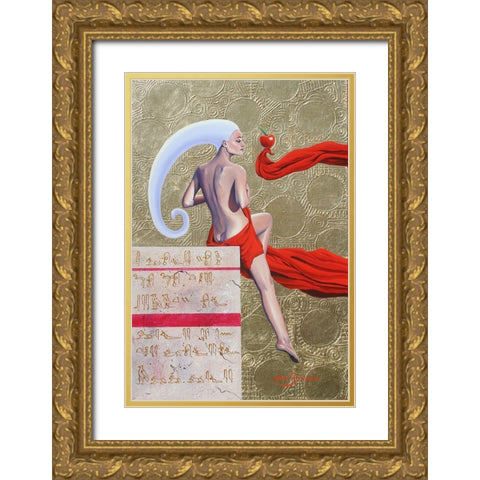 The Message Gold Ornate Wood Framed Art Print with Double Matting by Stevenson, Graeme