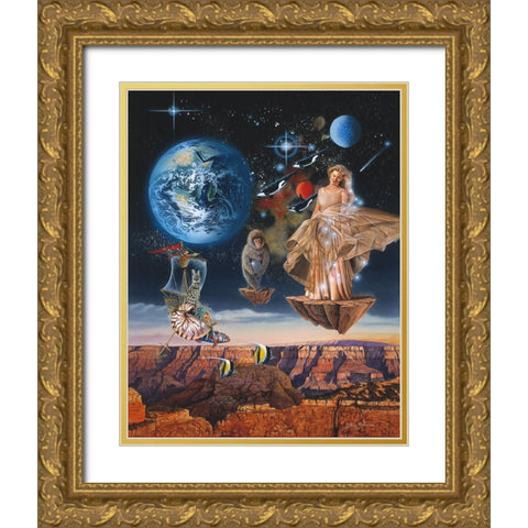The Travelers Gold Ornate Wood Framed Art Print with Double Matting by Stevenson, Graeme
