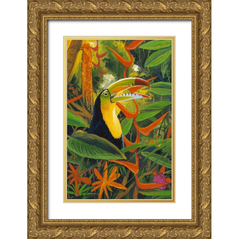 Toucan Colors Gold Ornate Wood Framed Art Print with Double Matting by Stevenson, Graeme