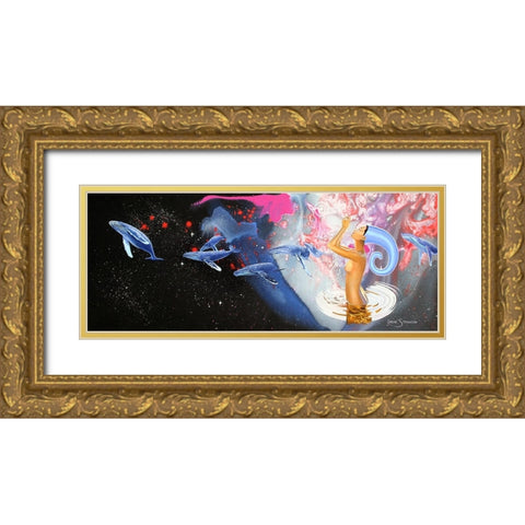 Universal Waters Gold Ornate Wood Framed Art Print with Double Matting by Stevenson, Graeme