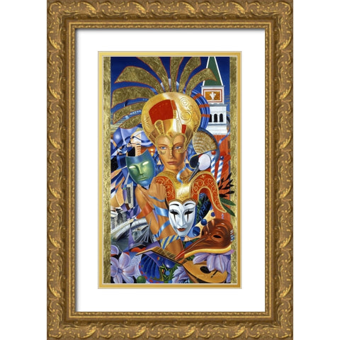 Venice Awaits Gold Ornate Wood Framed Art Print with Double Matting by Stevenson, Graeme