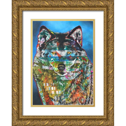 Wolfen Gold Ornate Wood Framed Art Print with Double Matting by Stevenson, Graeme