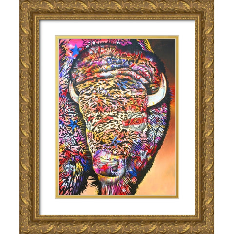 Buffalo Soldier Gold Ornate Wood Framed Art Print with Double Matting by Stevenson, Graeme