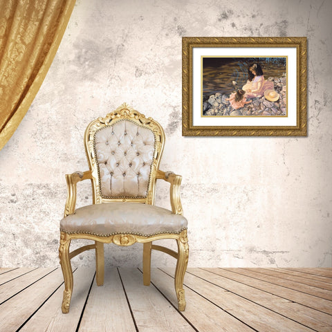 Stream Of Light Gold Ornate Wood Framed Art Print with Double Matting by Stevenson, Graeme