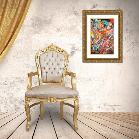 Seshat Gold Ornate Wood Framed Art Print with Double Matting by Stevenson, Graeme