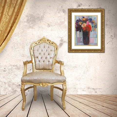 Touch of Pink Gold Ornate Wood Framed Art Print with Double Matting by Khorasani, Hooshang