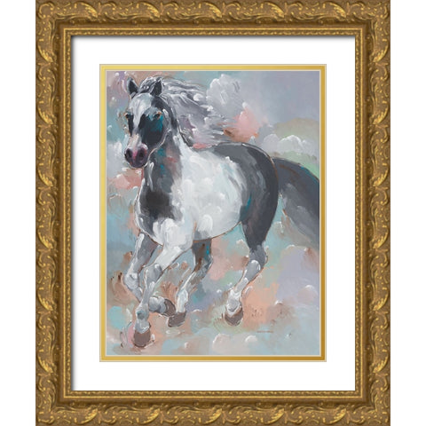 Smoky Runner Gold Ornate Wood Framed Art Print with Double Matting by Khorasani, Hooshang