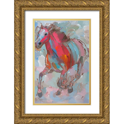Red Runner Gold Ornate Wood Framed Art Print with Double Matting by Khorasani, Hooshang
