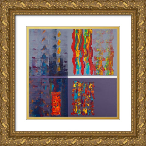 Window to the Storm Gold Ornate Wood Framed Art Print with Double Matting by Khorasani, Hooshang