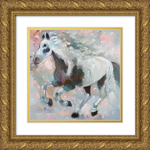 Night Thunder Gold Ornate Wood Framed Art Print with Double Matting by Khorasani, Hooshang