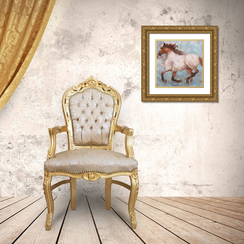 Roan Runner Gold Ornate Wood Framed Art Print with Double Matting by Khorasani, Hooshang