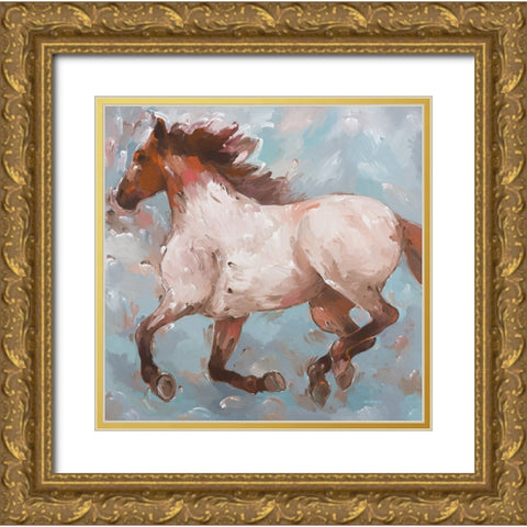 Roan Runner Gold Ornate Wood Framed Art Print with Double Matting by Khorasani, Hooshang