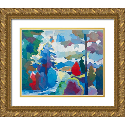 Stream into Consciousness #2 Gold Ornate Wood Framed Art Print with Double Matting by Khorasani, Hooshang