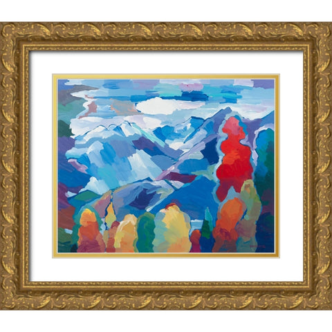 Natures Composition Gold Ornate Wood Framed Art Print with Double Matting by Khorasani, Hooshang