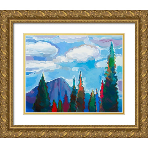 Color and Clouds #5 Gold Ornate Wood Framed Art Print with Double Matting by Khorasani, Hooshang
