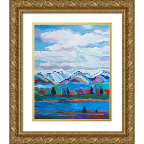 Color and Clouds #6 Gold Ornate Wood Framed Art Print with Double Matting by Khorasani, Hooshang