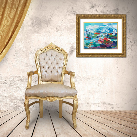 Conceptual Color Gold Ornate Wood Framed Art Print with Double Matting by Khorasani, Hooshang