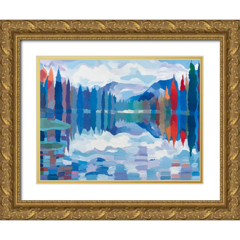 Sierra Serenity Gold Ornate Wood Framed Art Print with Double Matting by Khorasani, Hooshang