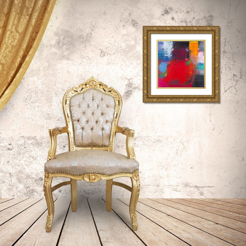 Joy #3 Gold Ornate Wood Framed Art Print with Double Matting by Khorasani, Hooshang