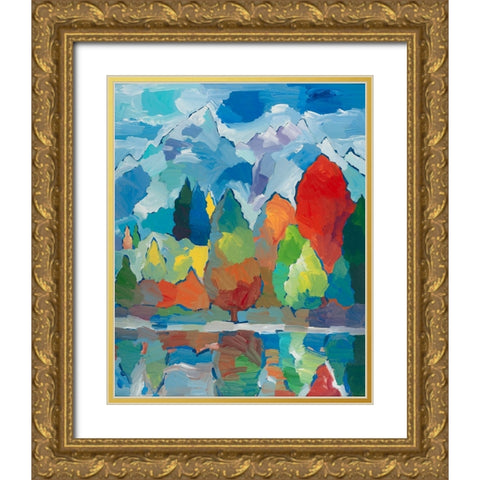 Teton Tribute Gold Ornate Wood Framed Art Print with Double Matting by Khorasani, Hooshang