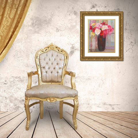 Love in Bloom Gold Ornate Wood Framed Art Print with Double Matting by Khorasani, Hooshang