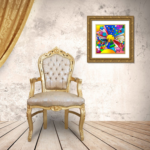 Cosmic Expanding Gold Ornate Wood Framed Art Print with Double Matting by Green, Howie