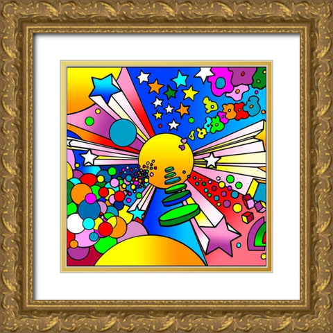 Cosmic Expanding Gold Ornate Wood Framed Art Print with Double Matting by Green, Howie