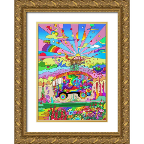 Magic Bus Gold Ornate Wood Framed Art Print with Double Matting by Green, Howie