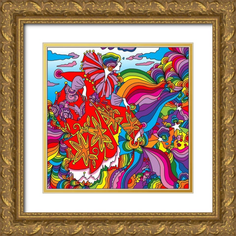 Rainbow_queen Gold Ornate Wood Framed Art Print with Double Matting by Green, Howie