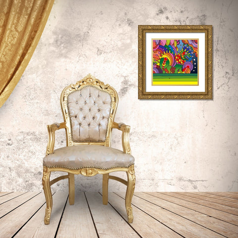 Pop-Art-Phinn-Monster Gold Ornate Wood Framed Art Print with Double Matting by Green, Howie
