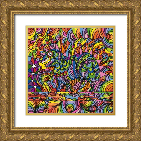 Pop-Art-Shane-Monster Gold Ornate Wood Framed Art Print with Double Matting by Green, Howie